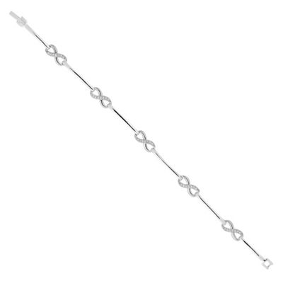 Silver cubic zirconia infinity link bracelet